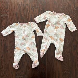 Carter's Bunny Sleeper Pajamas | Set of 2 | Size 6 Months | Perfect for Twins